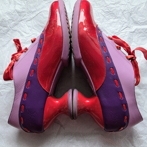 John Fluevog Enneagram Peacemaker - Red, Purple & Pink Funky Lace Up Shoe - Picture 3 of 10